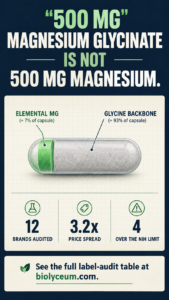 500 mg" Magnesium Glycinate Is Not 500 mg Magnesium: We Audited 12 Labels